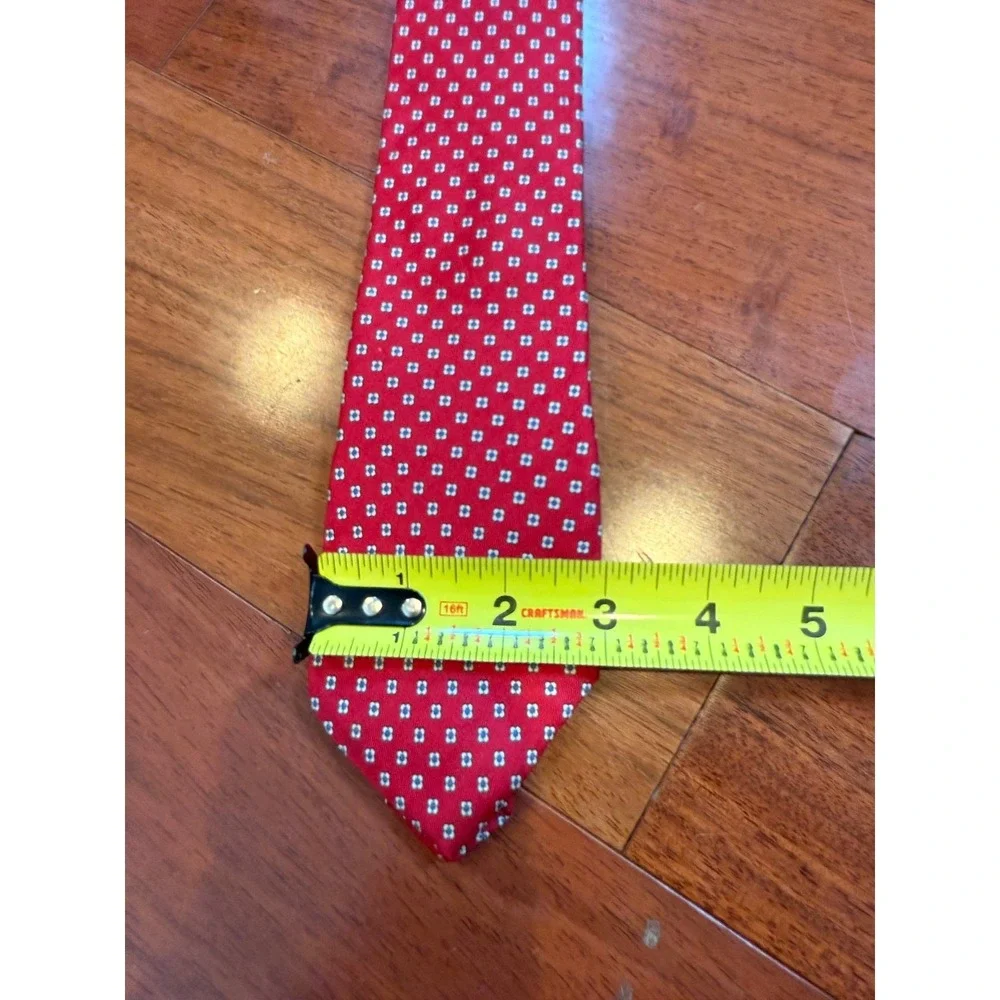 Vintage Angelo Correlli Silk‎ Tie Geometric Repeat Pattern | Red | 55